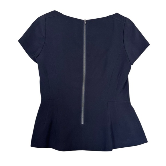 Halogen Black Business Dress Top, Short Sleeve with Zippered Back, Lined - Picture 16 of 16